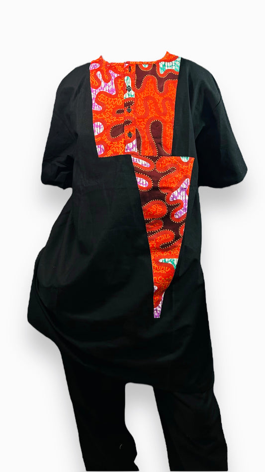 Kha - Set de Pantalón y Camisa Patchwork Africano