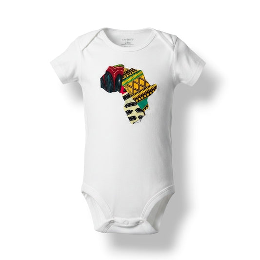 Onesie de Bebé - Mapa de África en Patchwork Artesanal (Edición Única)