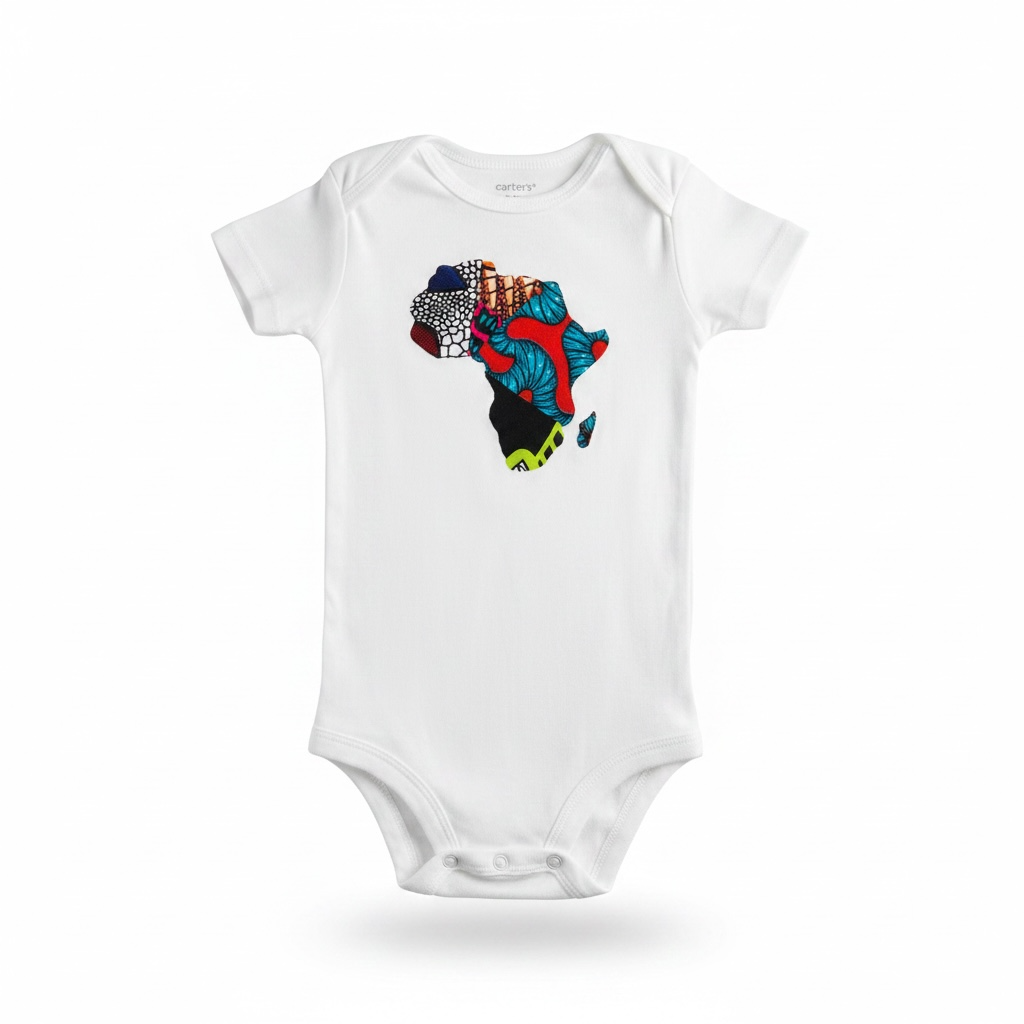 Onesie de Bebé - Mapa de África en Patchwork Artesanal (Edición Única)