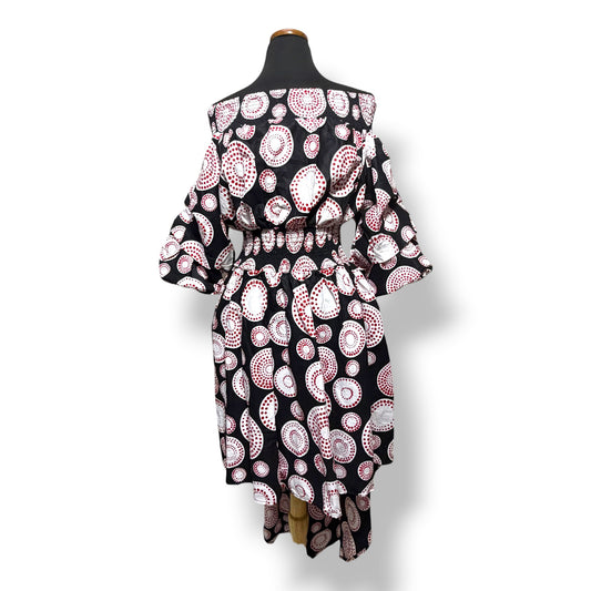 Dany – Vestido Ankara Off-Shoulder Chocolate
