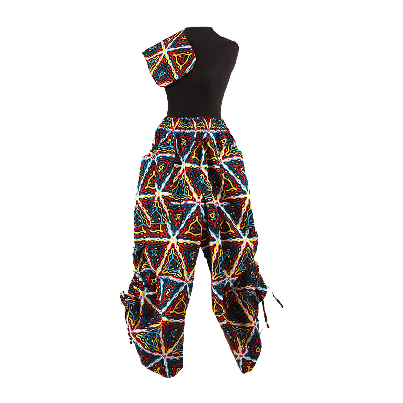 Nola Print Wide Leg Pants w/ Pull String