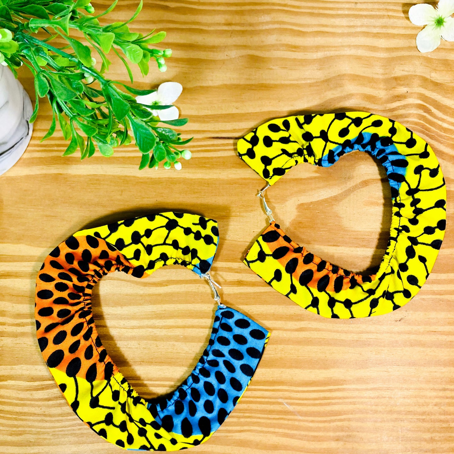 Zoey Heart Ankara Hoops