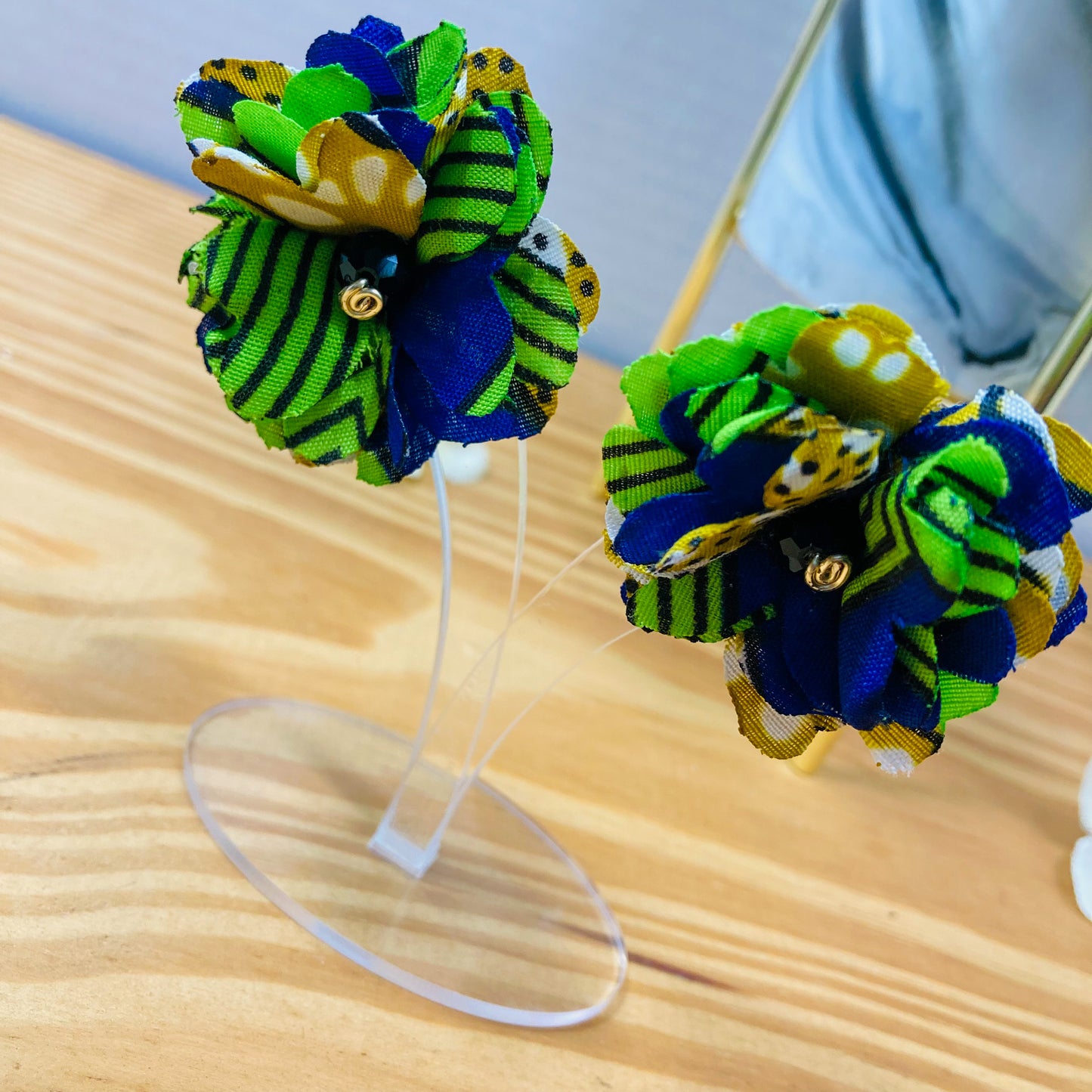 Isa Green Afro Earrings