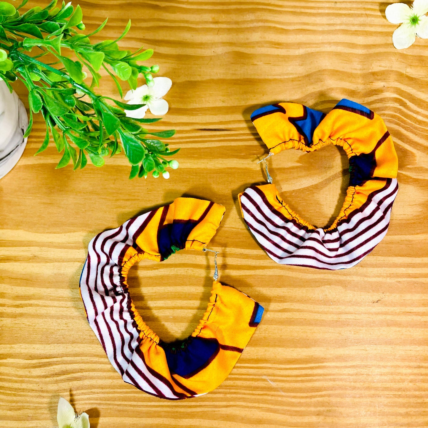 Zoey Heart Ankara Hoops