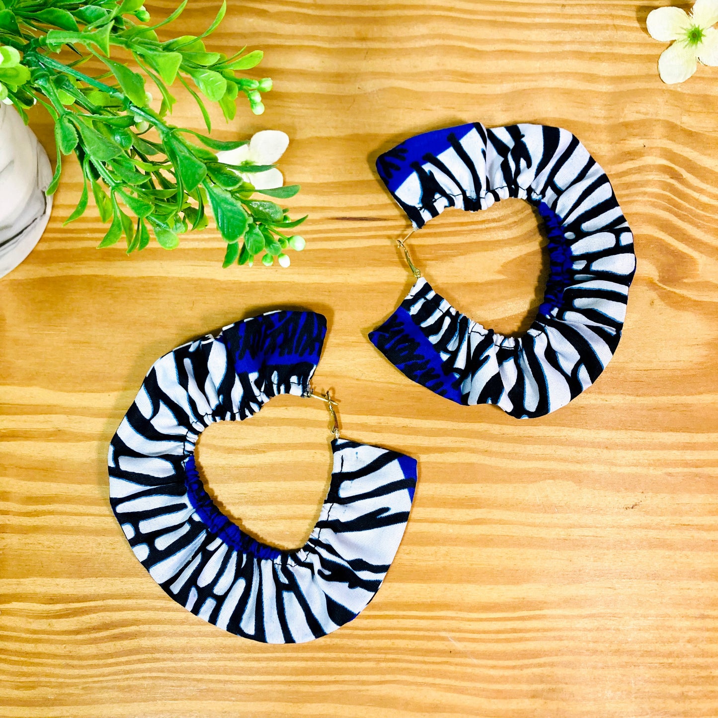 Zoey Heart Ankara Hoops