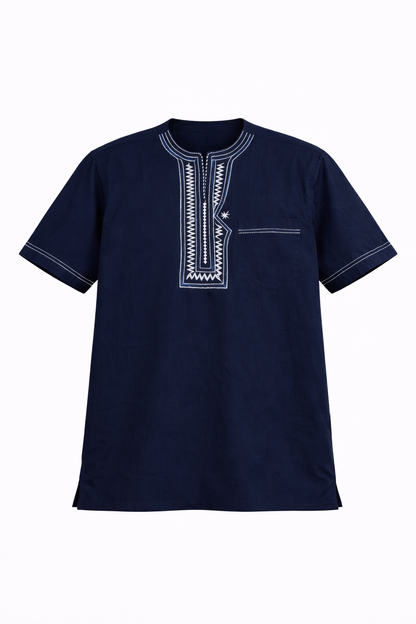 Malik – Camisa Afro Navy