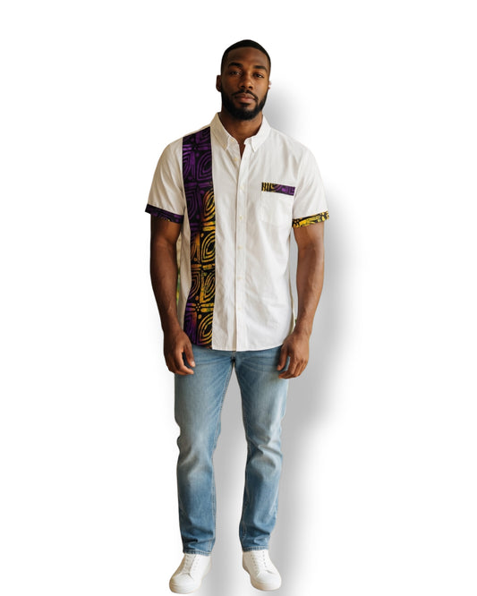 Camisa Darren – Blanco & Batik