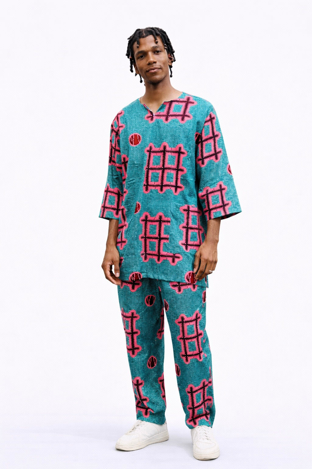 Kwame – Conjunto Africano para Hombre (Camisa y Pantalón)