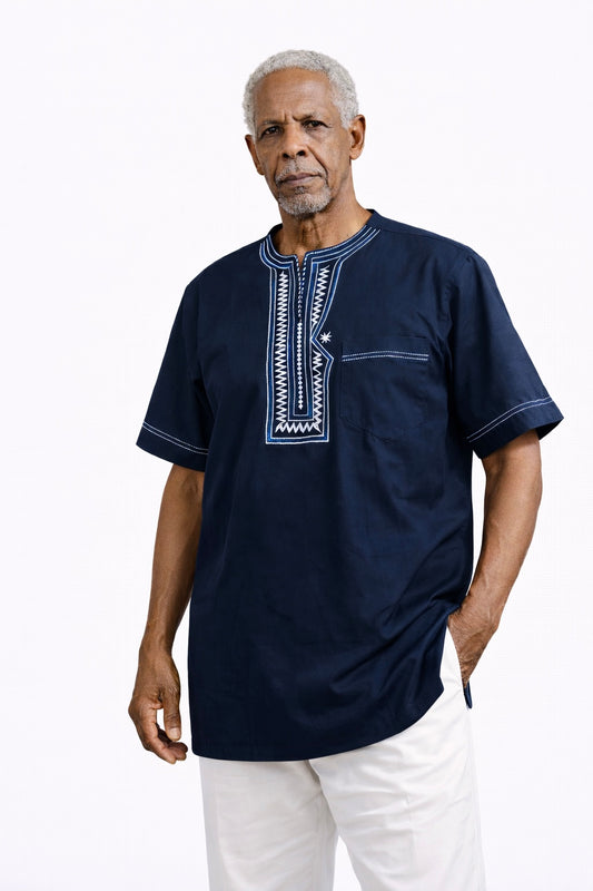 Malik – Camisa Afro Navy