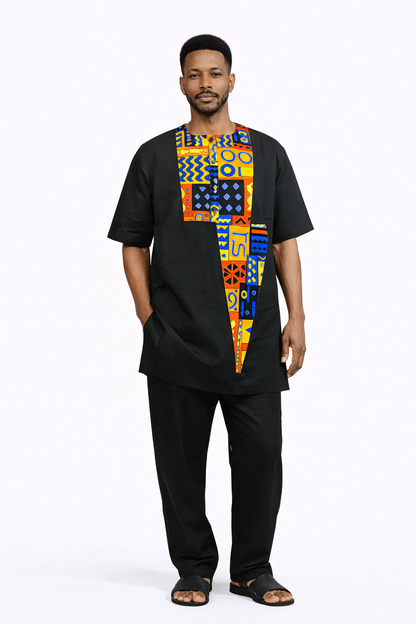 Jake - Set de Pantalón y Camisa Patchwork Africano