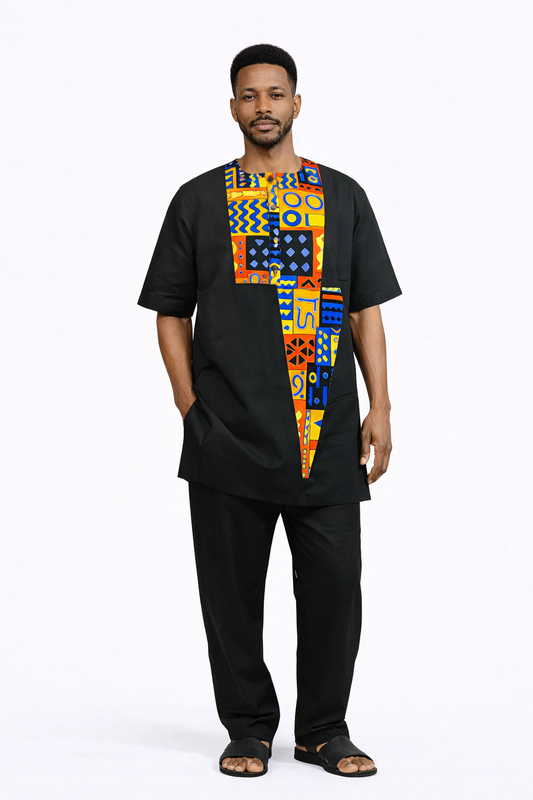 Jake - Set de Pantalón y Camisa Patchwork Africano