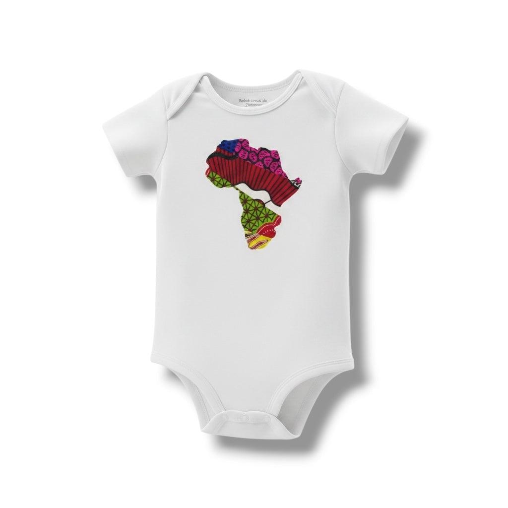 Onesie de Bebé - Mapa de África en Patchwork Artesanal (Edición Única)