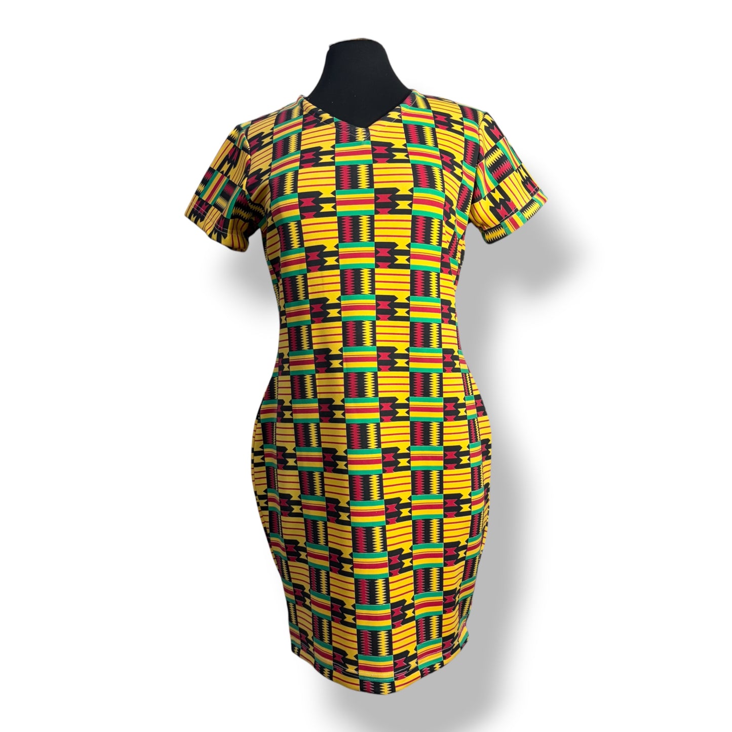 Florencia – Vestido Bodycon Kente Amarillo