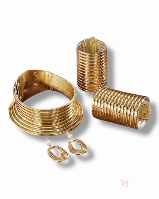 African Choker Gold Set