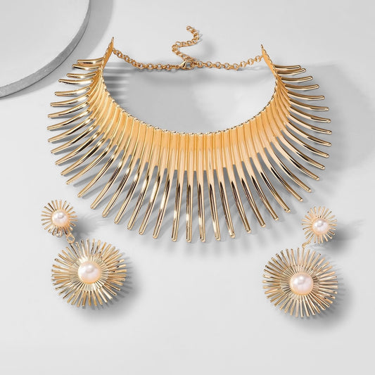 African Choker Gold Set