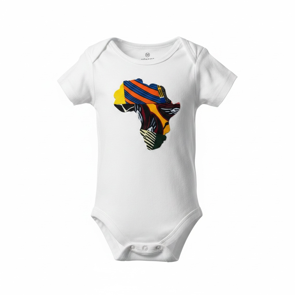 Onesie de Bebé - Mapa de África en Patchwork Artesanal (Edición Única)