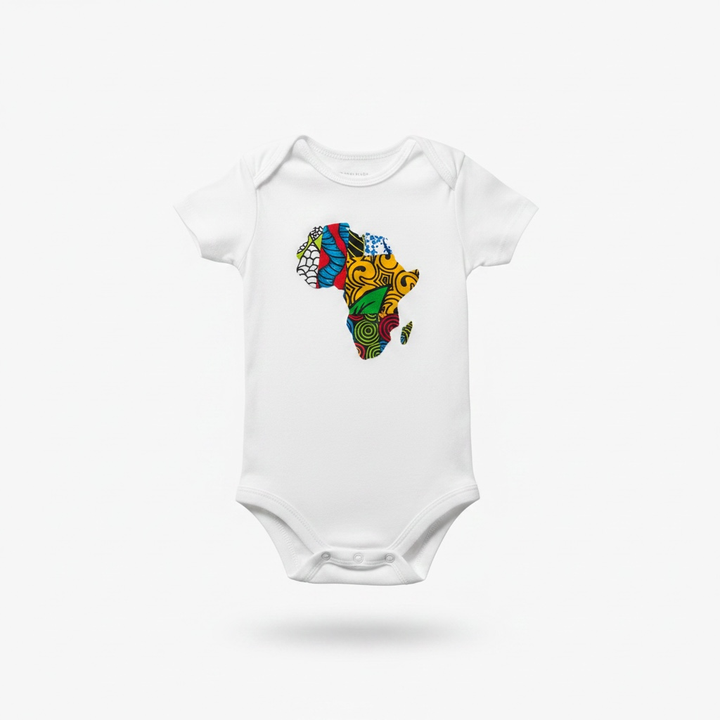 Onesie de Bebé - Mapa de África en Patchwork Artesanal (Edición Única)