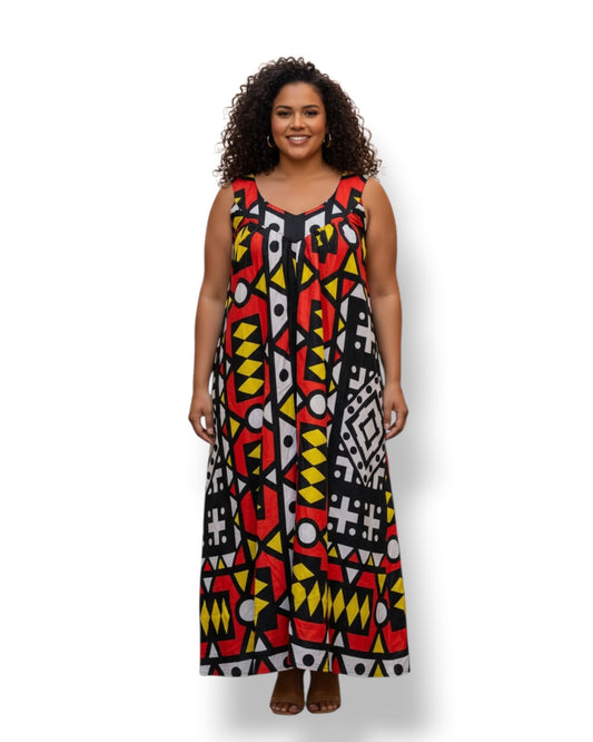 Nia – Vestido Maxi Afro