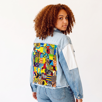 Chaqueta Denim Afro Patchwork