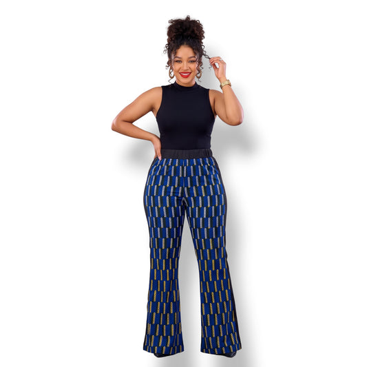 Nola – Pantalón Bota Ankara Azul y Negro