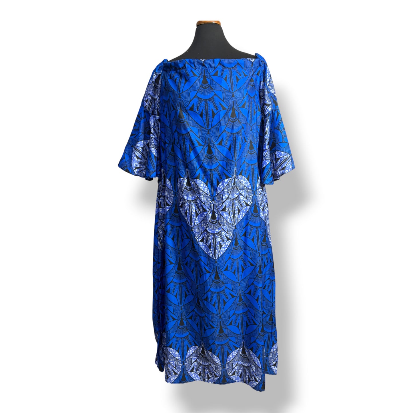 Nori – Vestido Afro Off-Shoulder Azul Royal