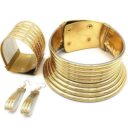 African Choker Gold Set