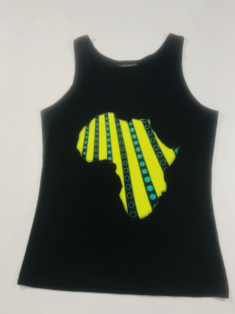 Map Tshirt Africa - Talla Xl/negro Handmade