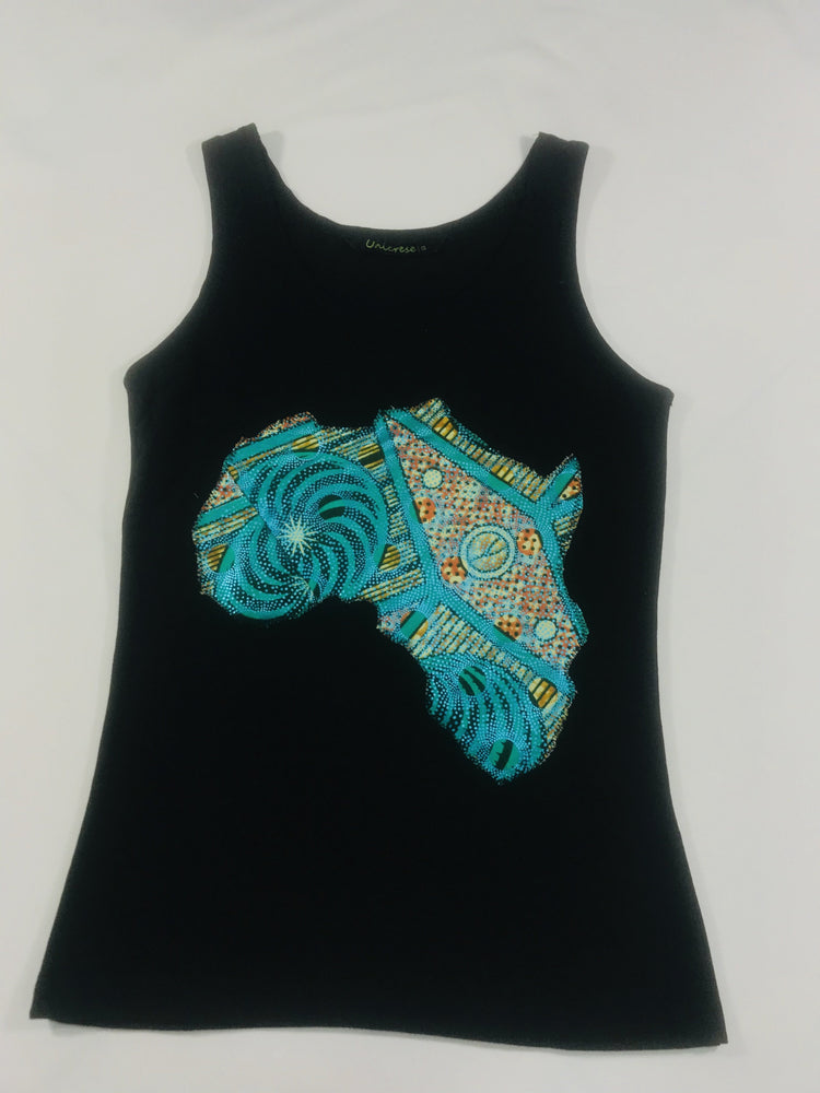 Map Tshirt Africa - Talla S/negro Handmade