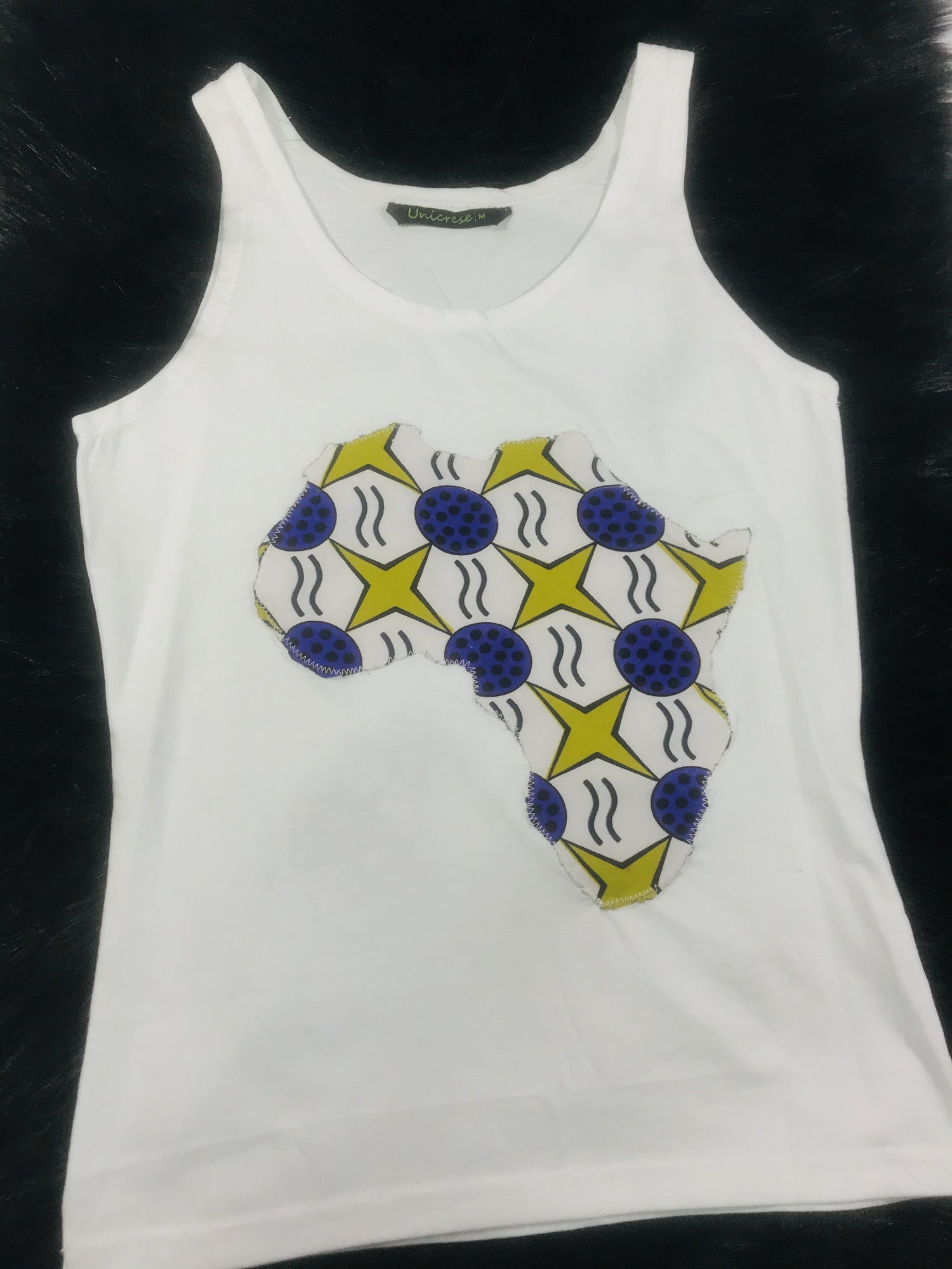 Map Tshirt Africa - Talla M/blanco Handmade