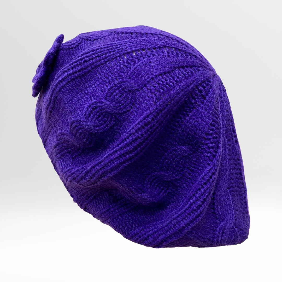 Crochet Purple Turban Cap